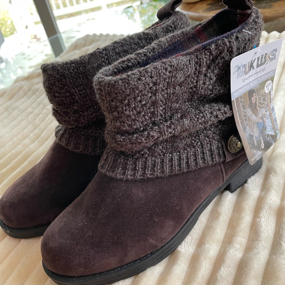 New brown Muk Luks boots.